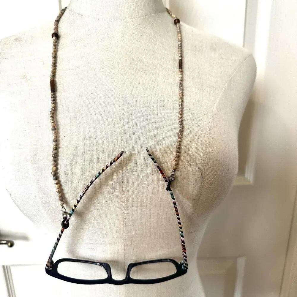 Mahogany obsidian eyeglass chain